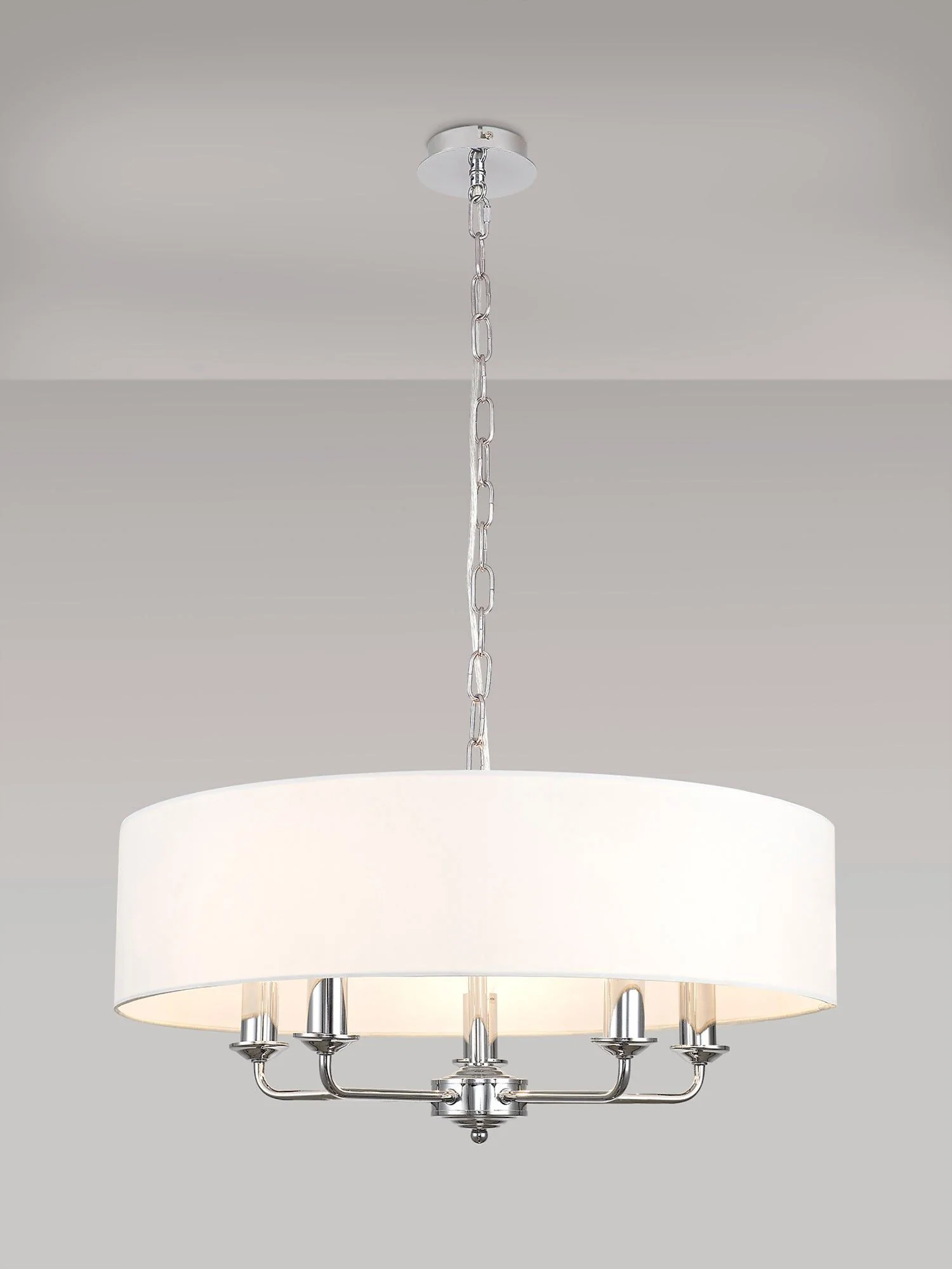 Banyan 5 Light Hanging Shade Lights Various Colurs, Faux Silk Shade - Image 32