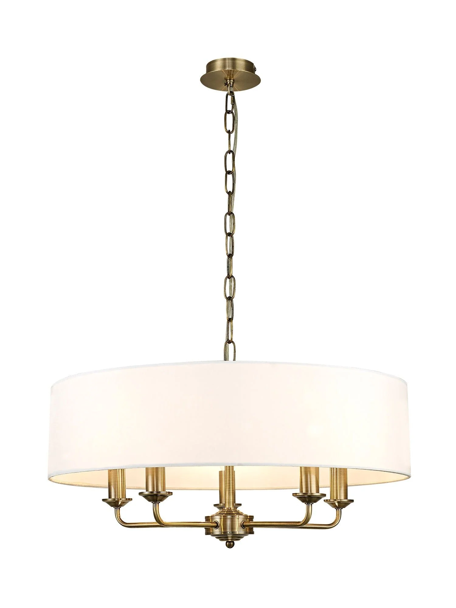 Banyan 5 Light Hanging Shade Lights Various Colurs, Faux Silk Shade - Image 33
