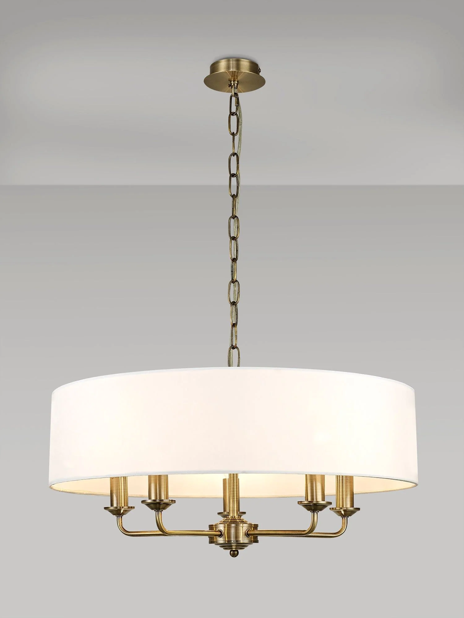 Banyan 5 Light Hanging Shade Lights Various Colurs, Faux Silk Shade - Image 34