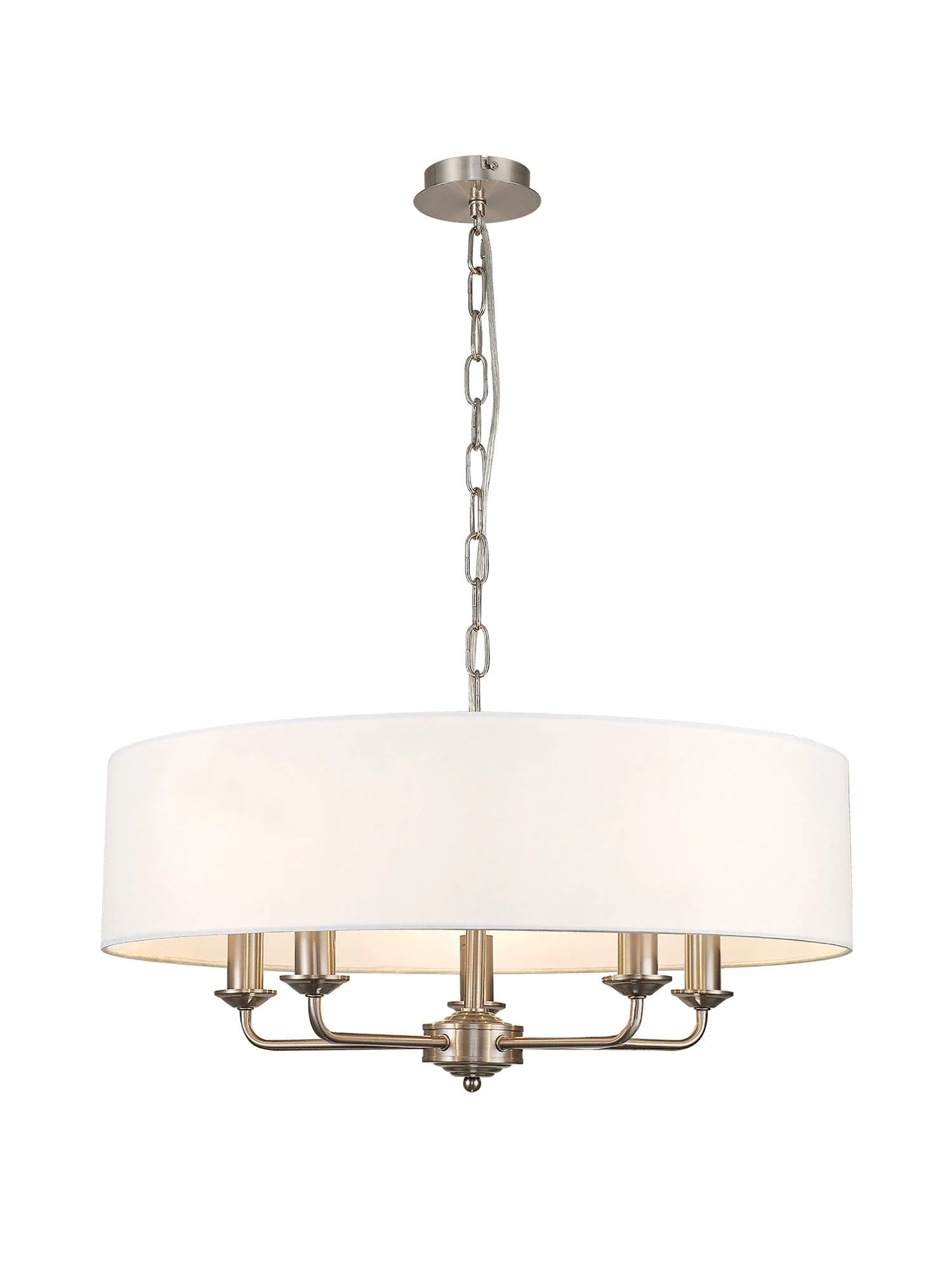 Banyan 5 Light Hanging Shade Lights Various Colurs, Faux Silk Shade - Image 35