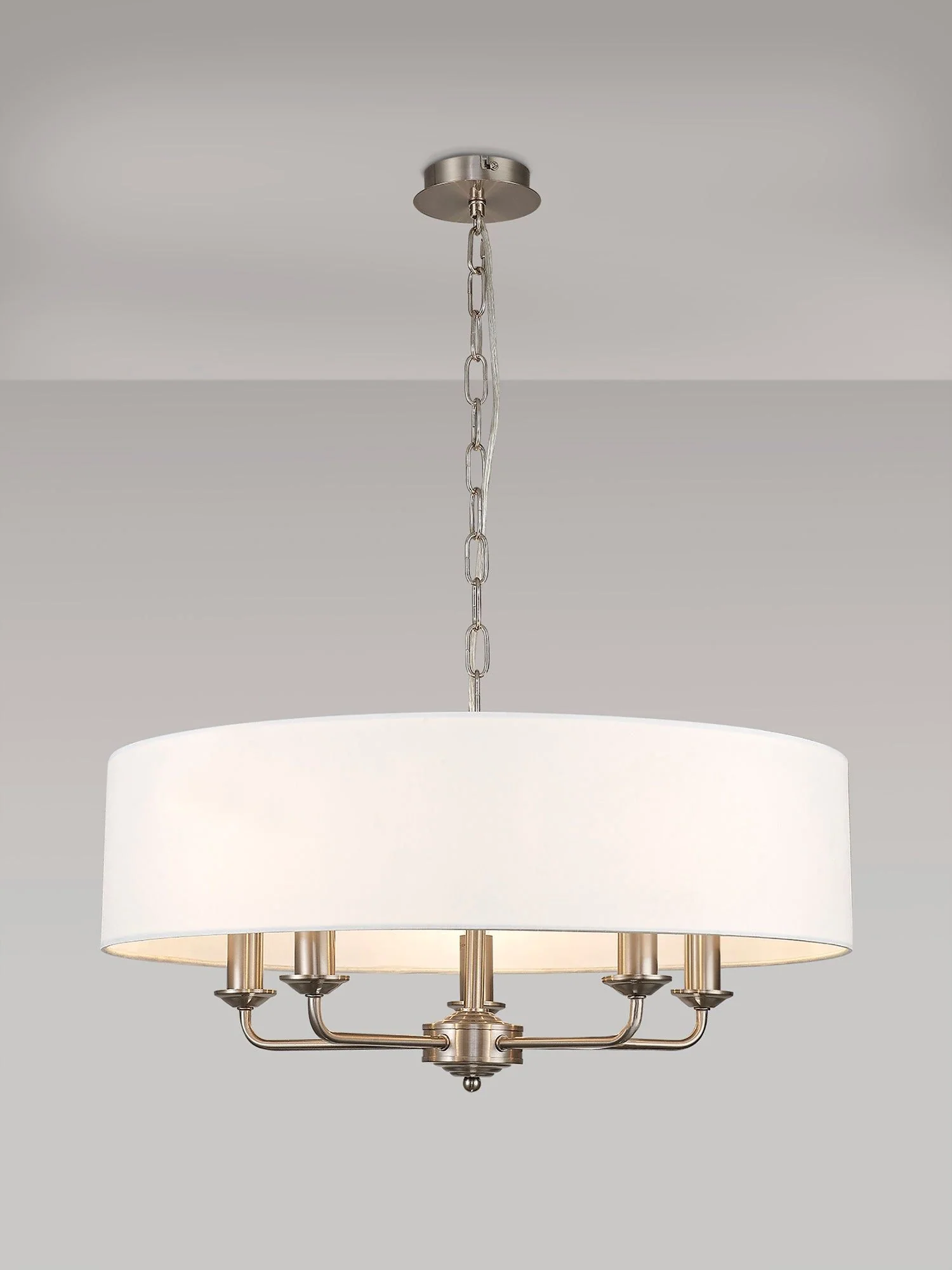 Banyan 5 Light Hanging Shade Lights Various Colurs, Faux Silk Shade - Image 36