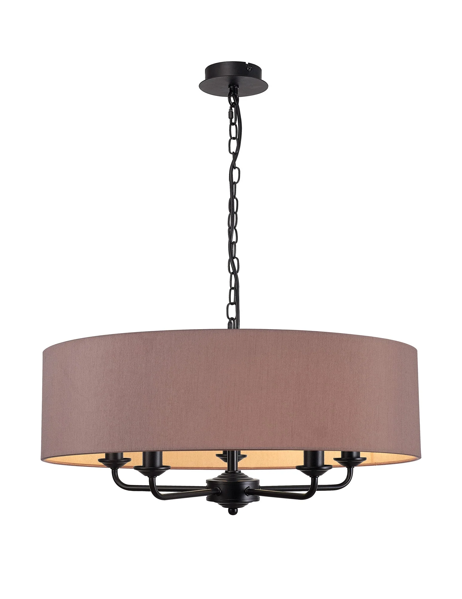 Banyan 5 Light Hanging Shade Lights Various Colurs, Faux Silk Shade - Image 37