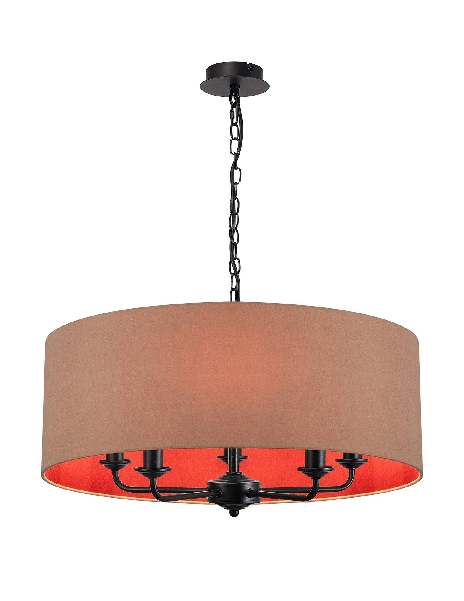 Banyan 5 Light Hanging Shade Lights Various Colurs, Faux Silk Shade - Image 38