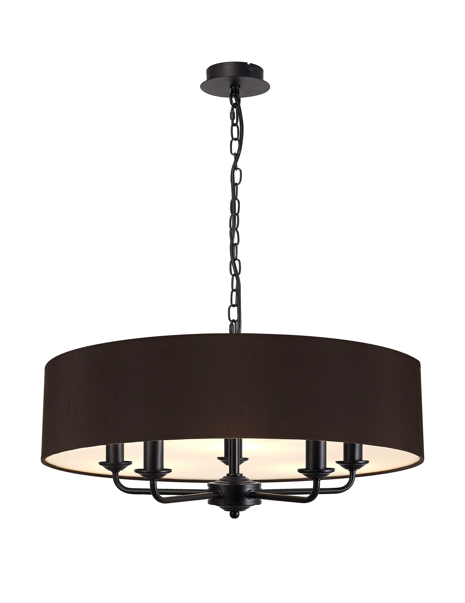 Banyan 5 Light Hanging Shade Lights Various Colurs, Faux Silk Shade - Image 39