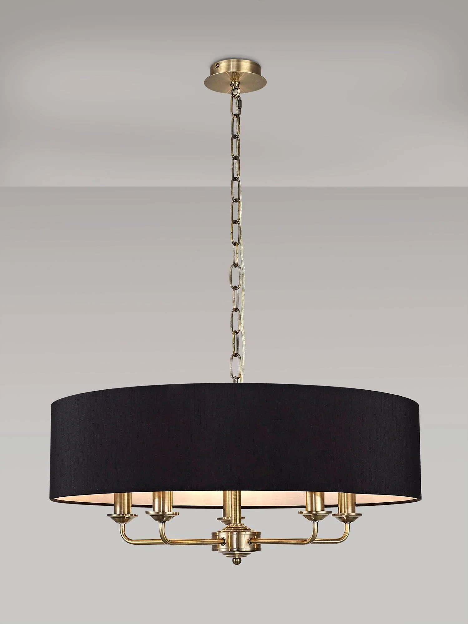 Banyan 5 Light Hanging Shade Lights Various Colurs, Faux Silk Shade - Image 4
