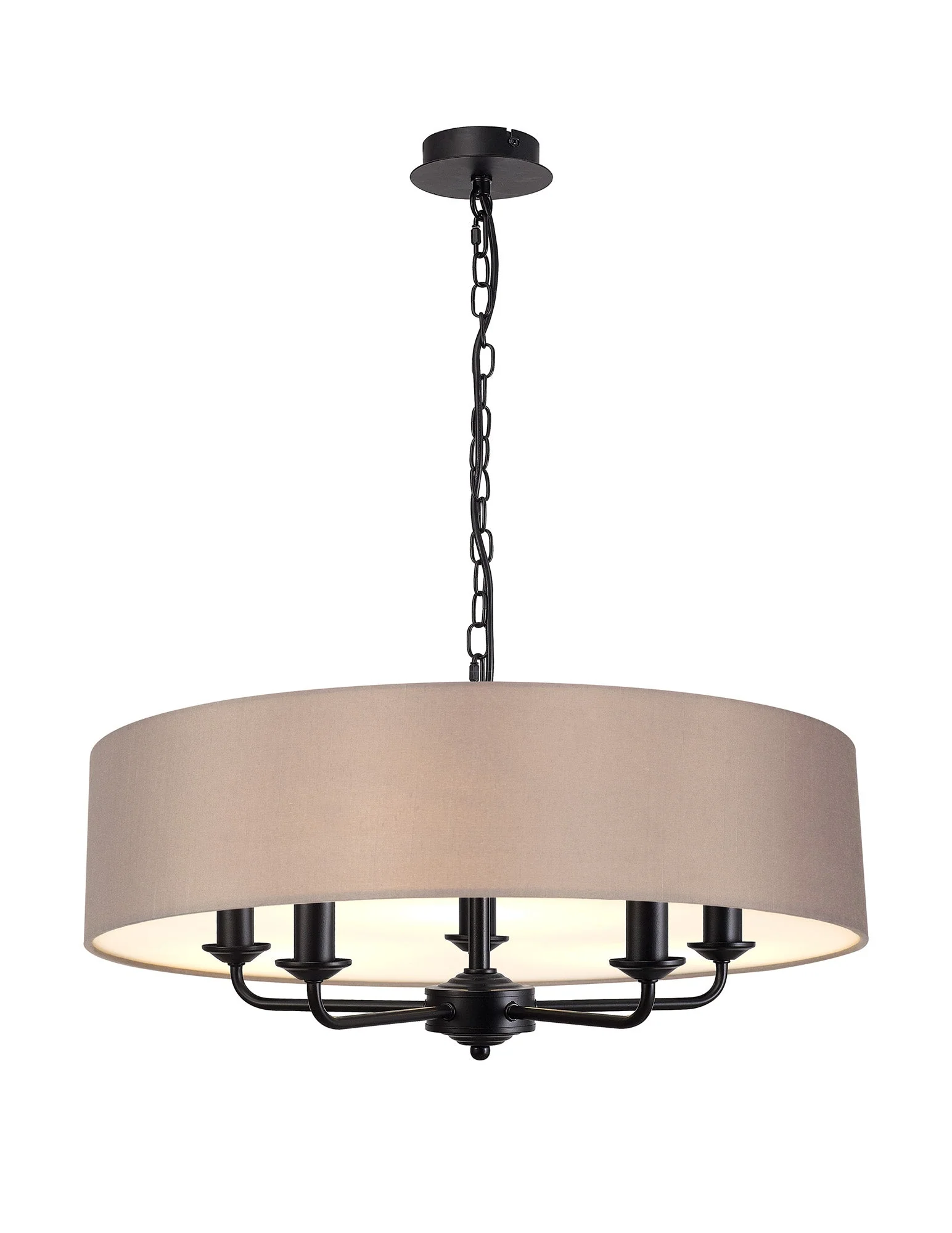 Banyan 5 Light Hanging Shade Lights Various Colurs, Faux Silk Shade - Image 40