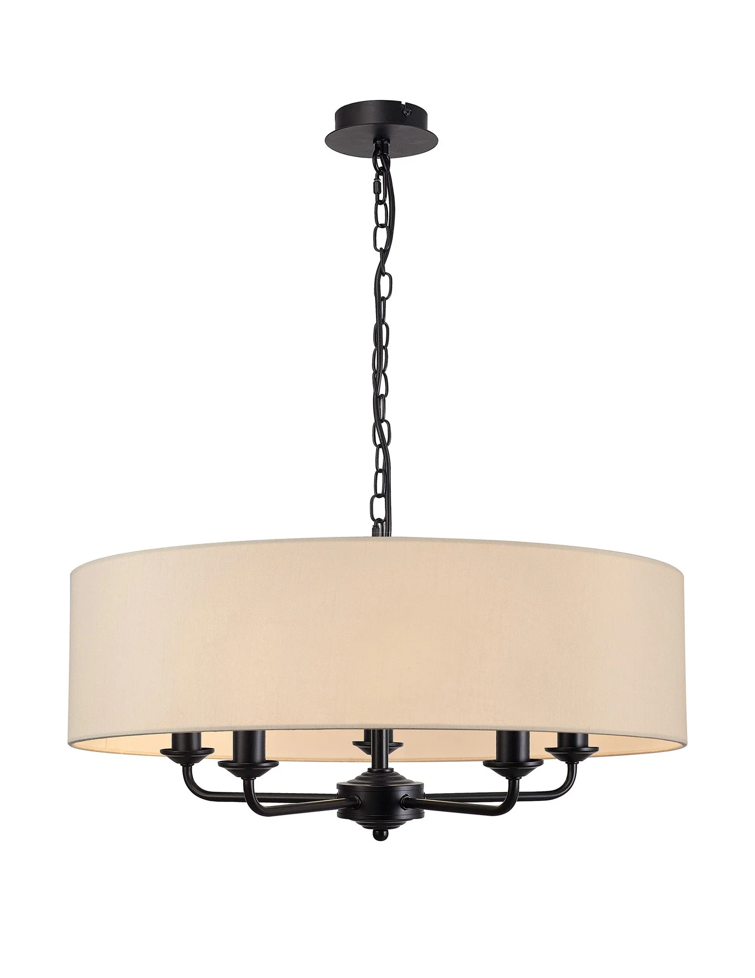 Banyan 5 Light Hanging Shade Lights Various Colurs, Faux Silk Shade - Image 41