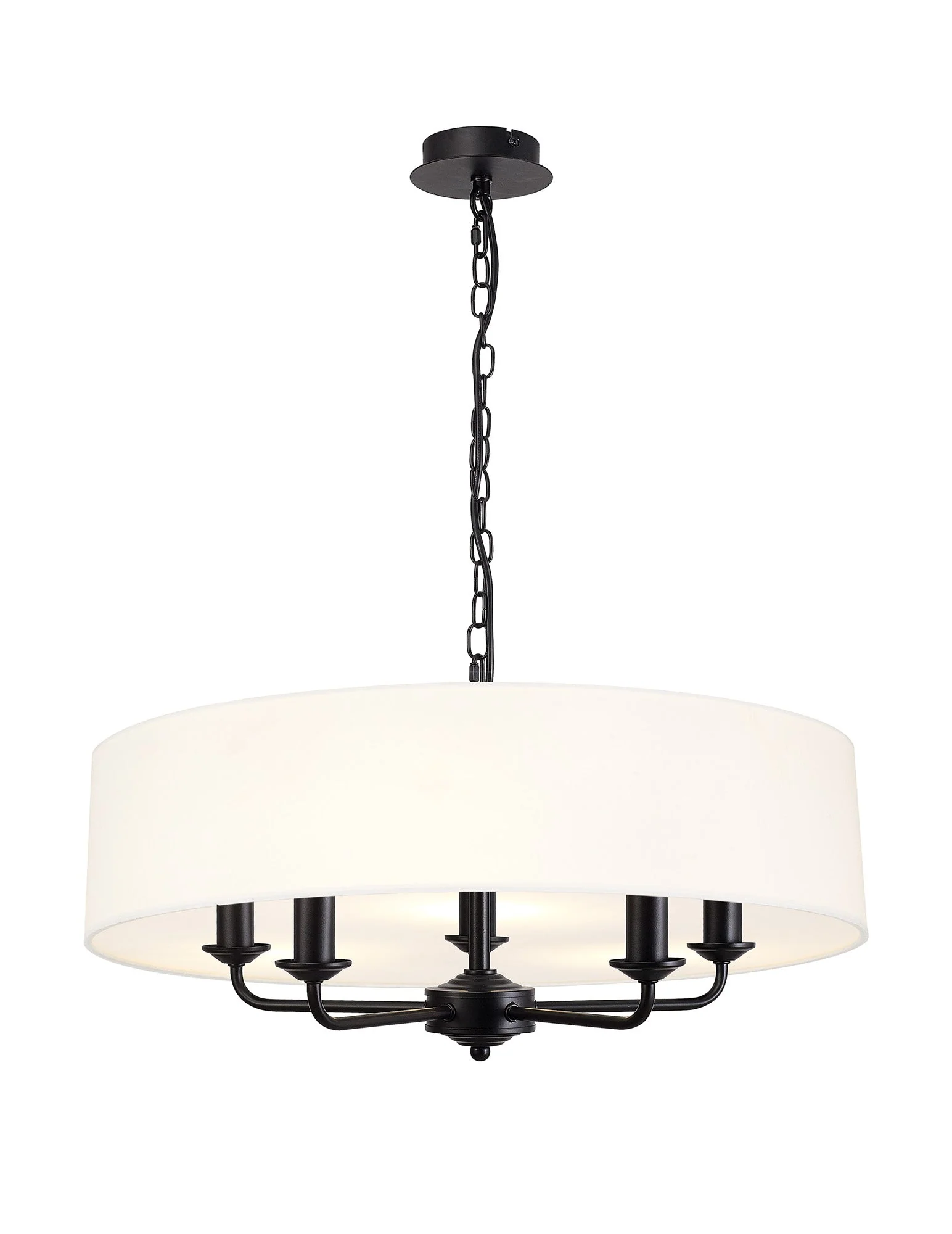Banyan 5 Light Hanging Shade Lights Various Colurs, Faux Silk Shade - Image 43