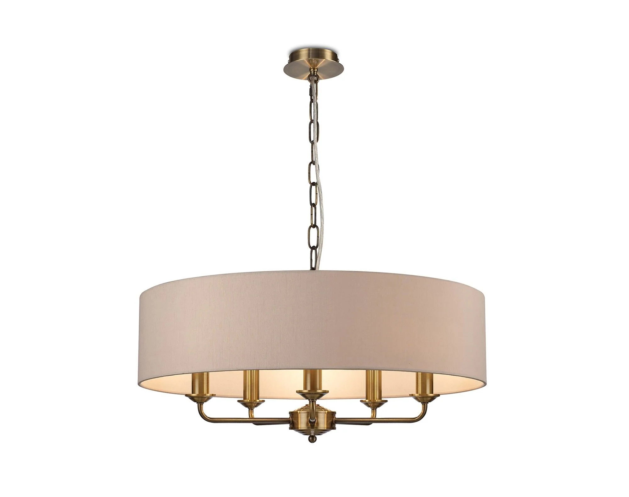 Banyan 5 Light Hanging Shade Lights Various Colurs, Faux Silk Shade - Image 7