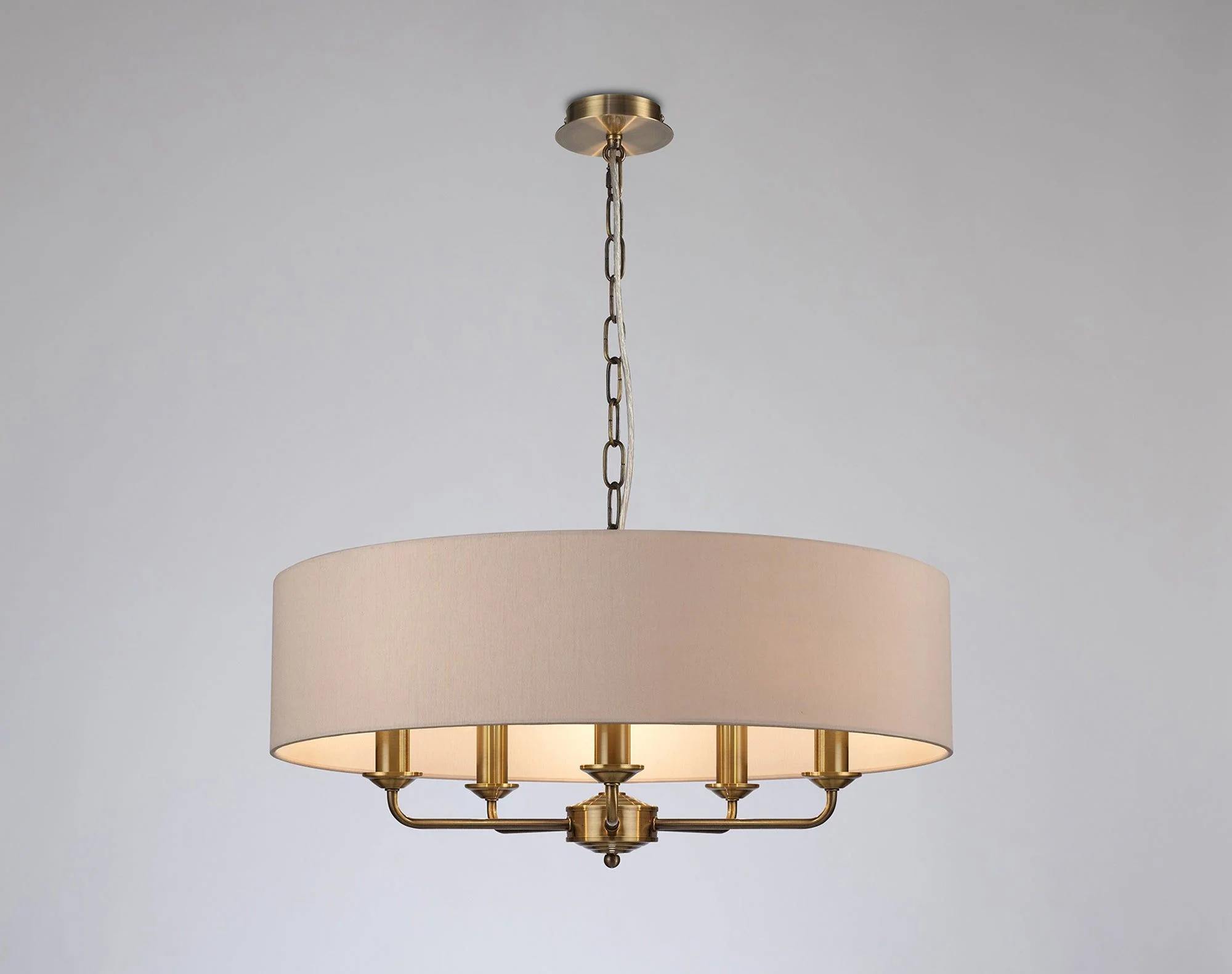 Banyan 5 Light Hanging Shade Lights Various Colurs, Faux Silk Shade - Image 8