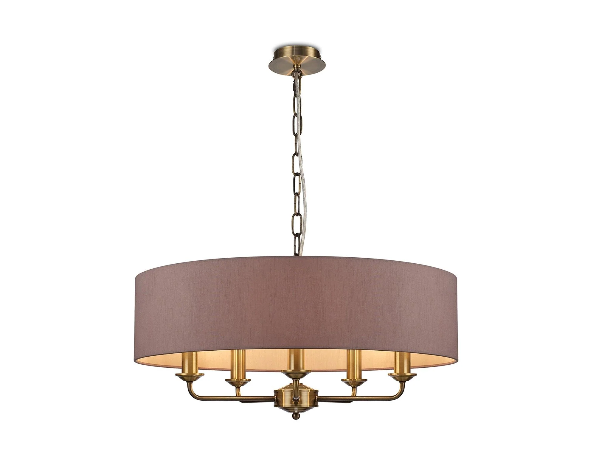 Banyan 5 Light Hanging Shade Lights Various Colurs, Faux Silk Shade - Image 9