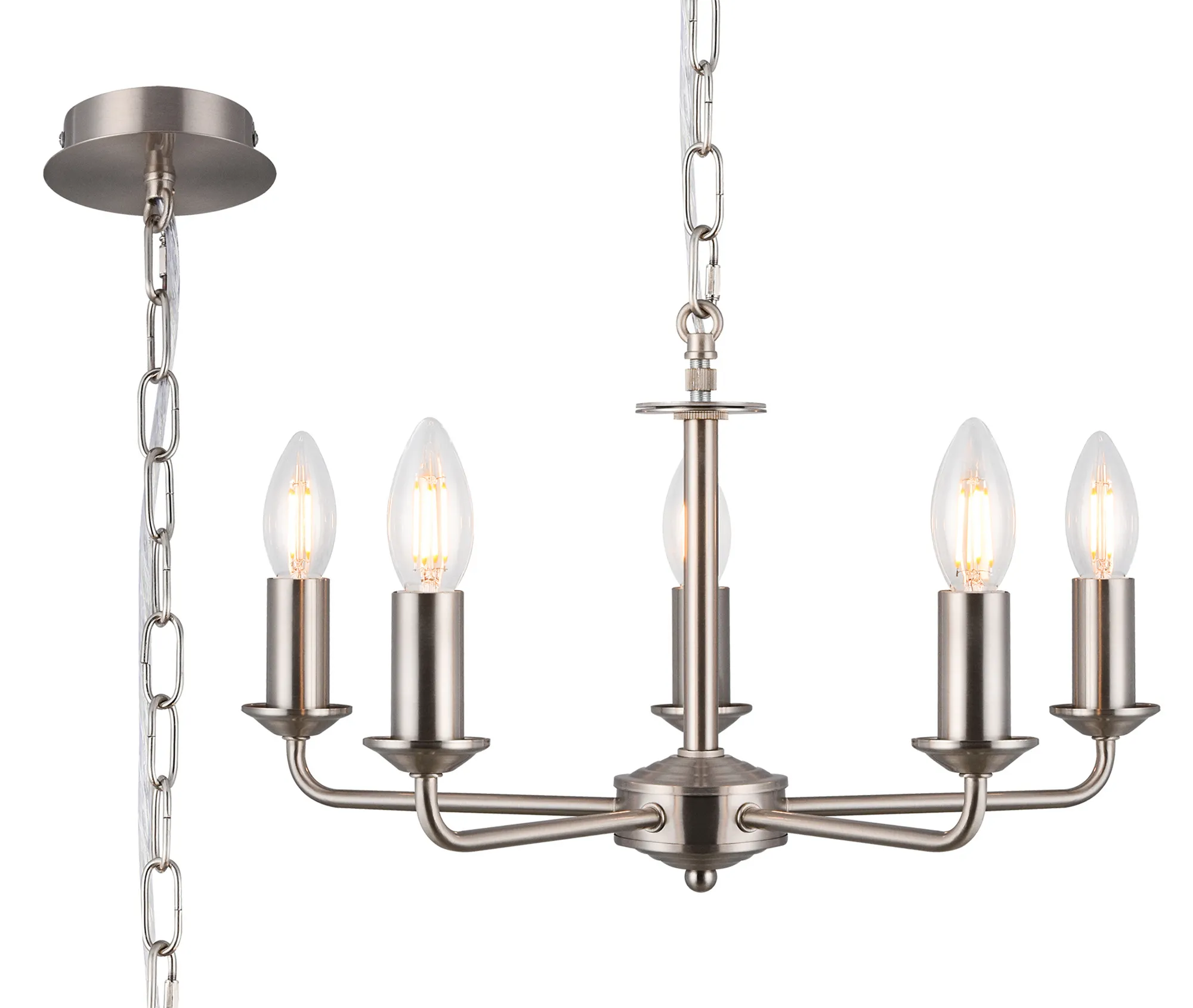 Banyan 3/5 Light Multi Arm Pendant Without Shade - Various Finishes - Image 12