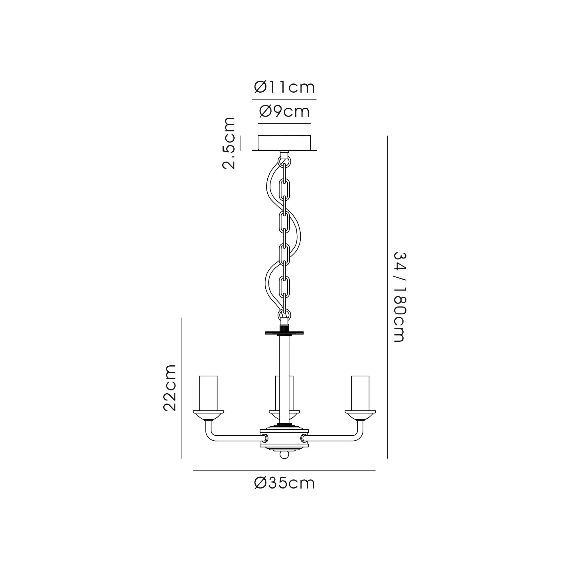 Banyan 3/5 Light Multi Arm Pendant Without Shade - Various Finishes - Image 14