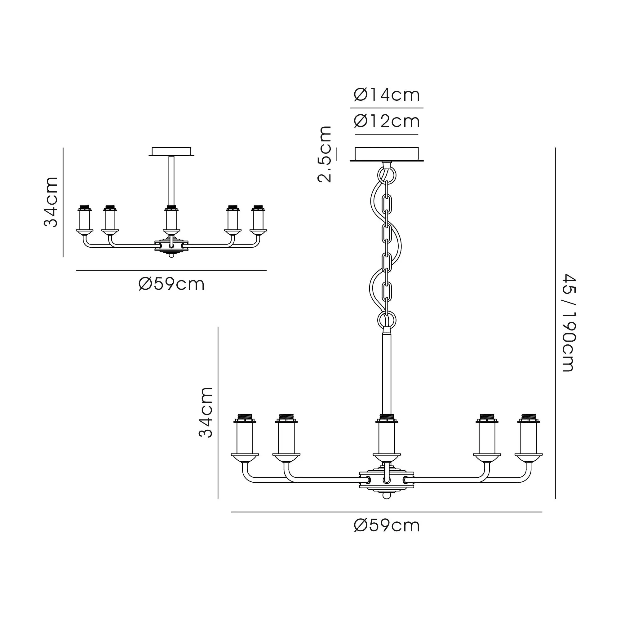Banyan 6/8 Light Multi Arm Pendant/Semi Flush Shade- Various Finishes - Image 31