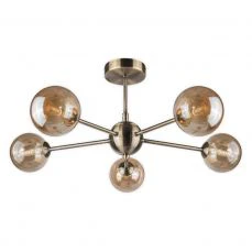 Barbara 3Lt/5Lt Semi Flush - Antique Brass & Satin Chrome Finishes - Image 3
