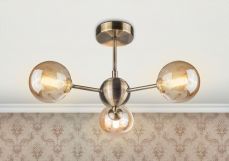 Barbara 3Lt/5Lt Semi Flush - Antique Brass & Satin Chrome Finishes - Image 5