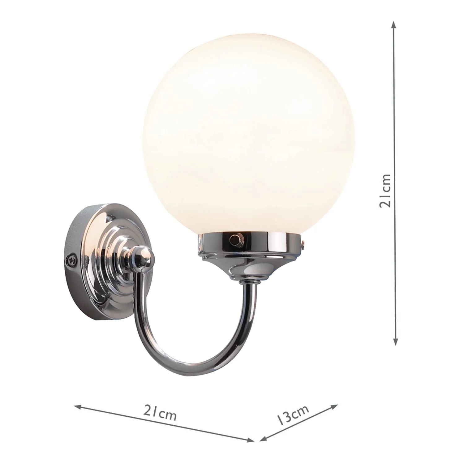 Barclay Bathroom Wall Light Antique Brass/Polished Chrome Opal Glass IP44 - Image 12
