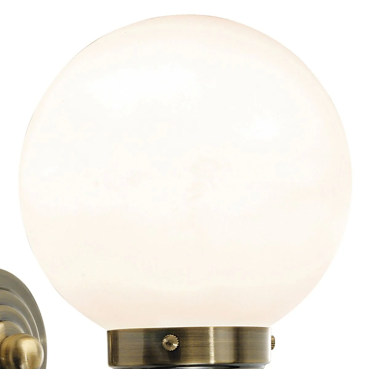Barclay Bathroom Wall Light Antique Brass/Polished Chrome Opal Glass IP44 - Image 3