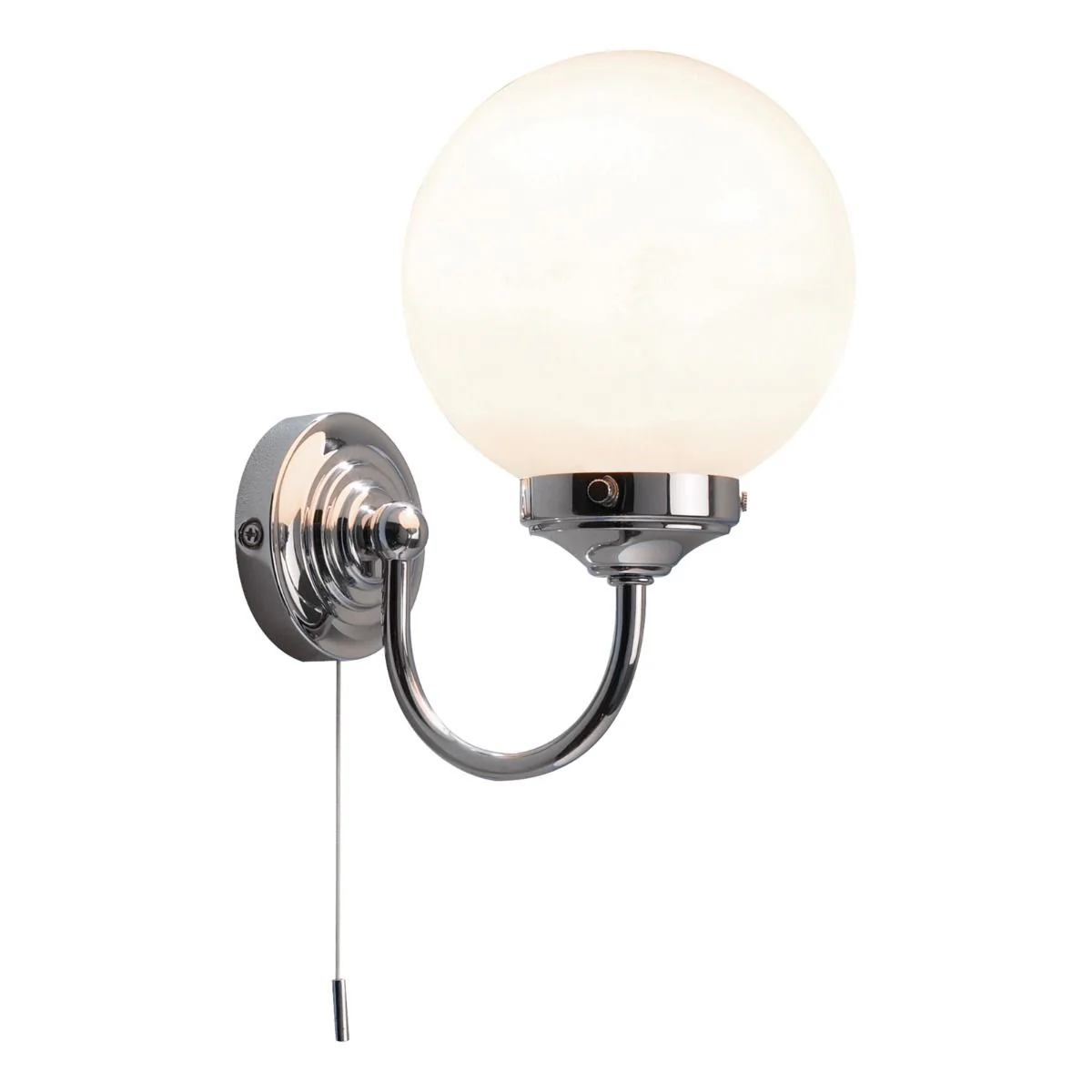 Barclay Bathroom Wall Light Antique Brass/Polished Chrome Opal Glass IP44 - Image 7