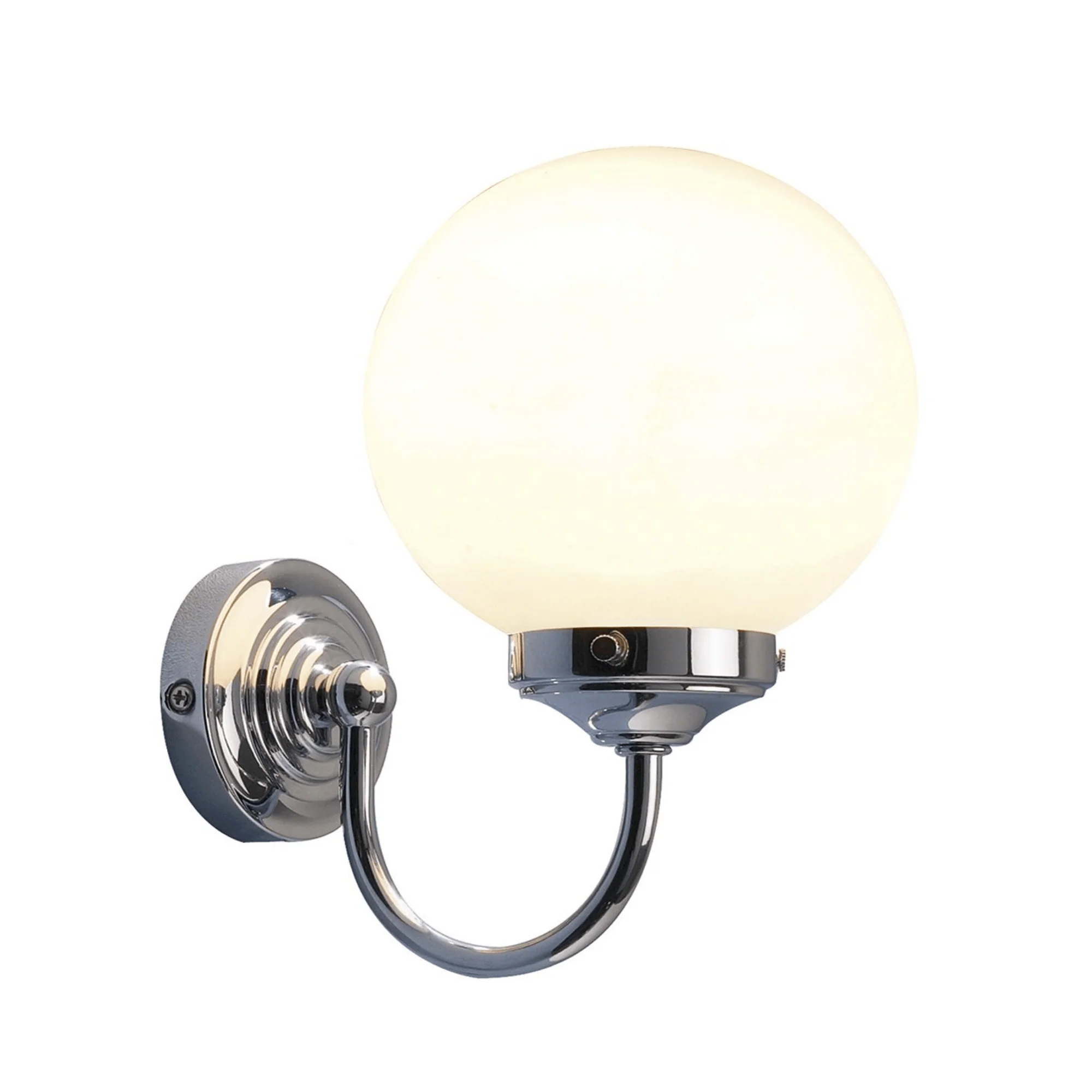 Barclay Bathroom Wall Light Antique Brass/Polished Chrome Opal Glass IP44 - Image 8