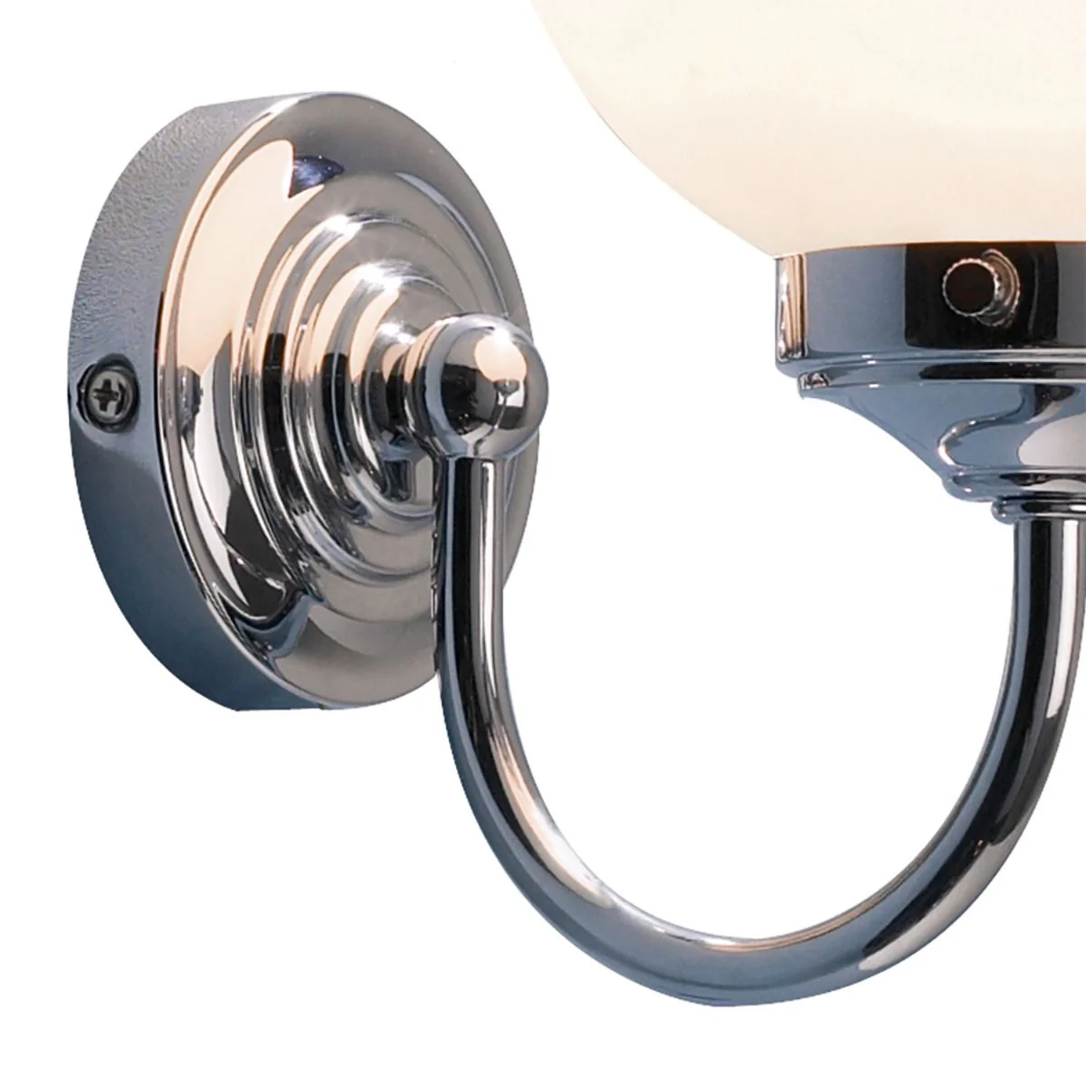 Barclay Bathroom Wall Light Antique Brass/Polished Chrome Opal Glass IP44 - Image 9