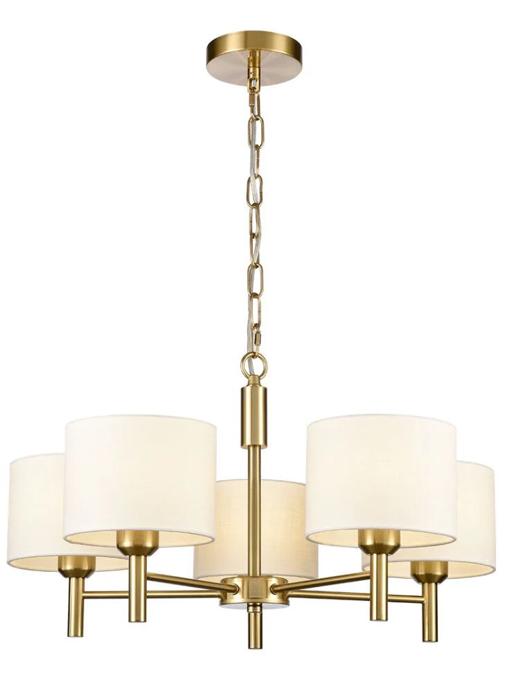 Barzini 3/5Lt Multi-Arm Pendant/Semi Flush Light Aged Brass & Cream Finish - Image 3