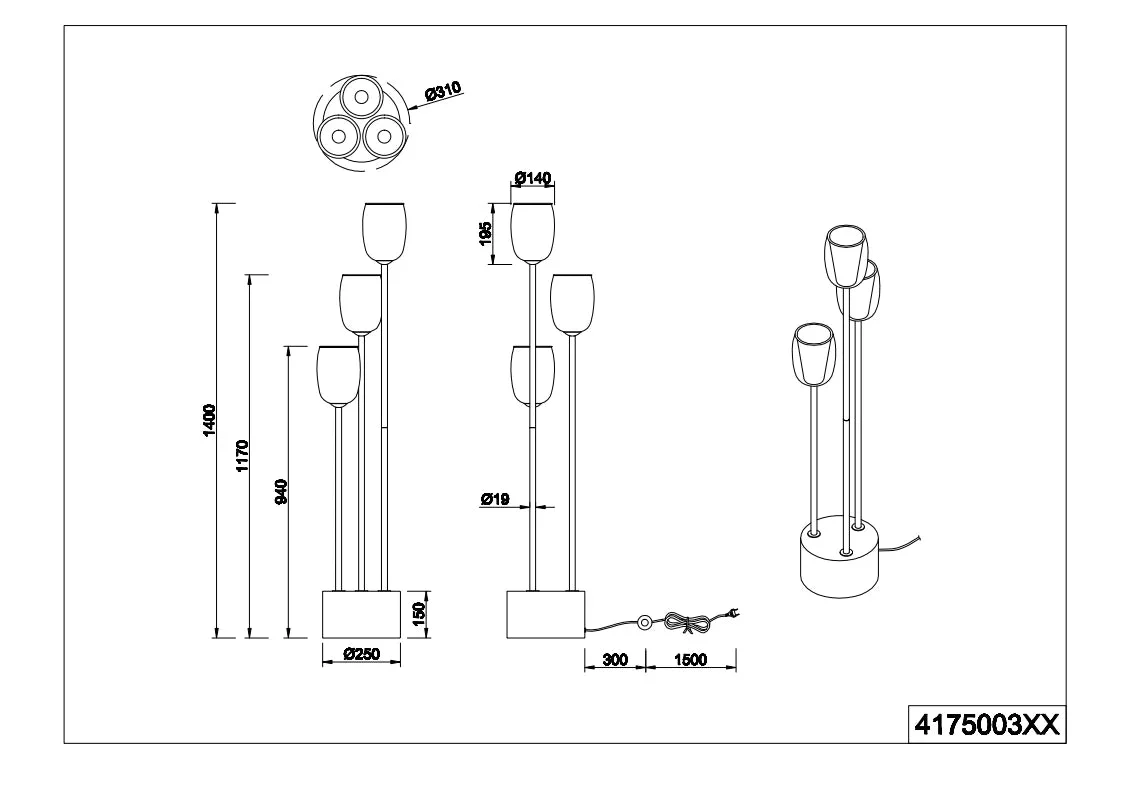 Barret Modern Floor Lamp - Black/Chrome - Image 3