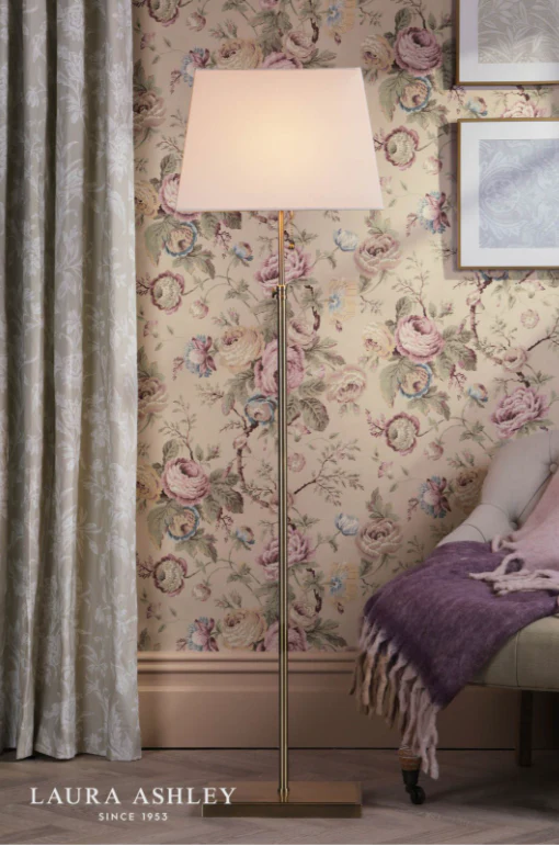 Bartley Floor Lamp Antique Brass With Shade - Image 3
