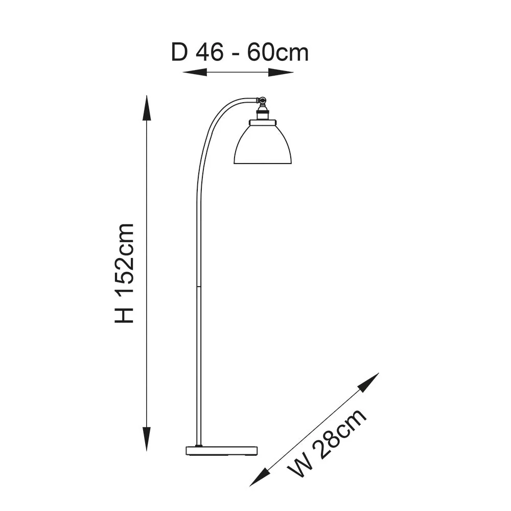 Bartley Task Floor Lamp - Various Finishes E27 - Image 38
