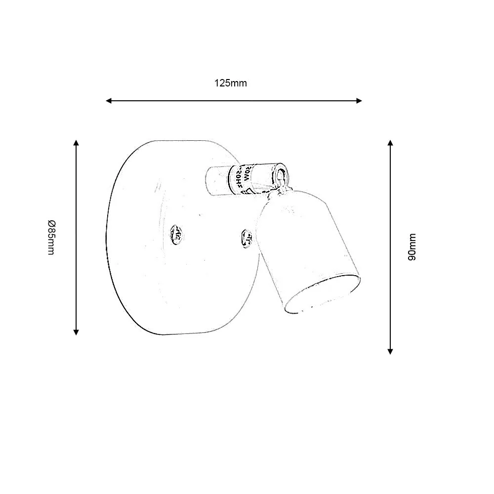 Bas 1Lt Ceiling/Wall Spotlight - Black/White - Image 2