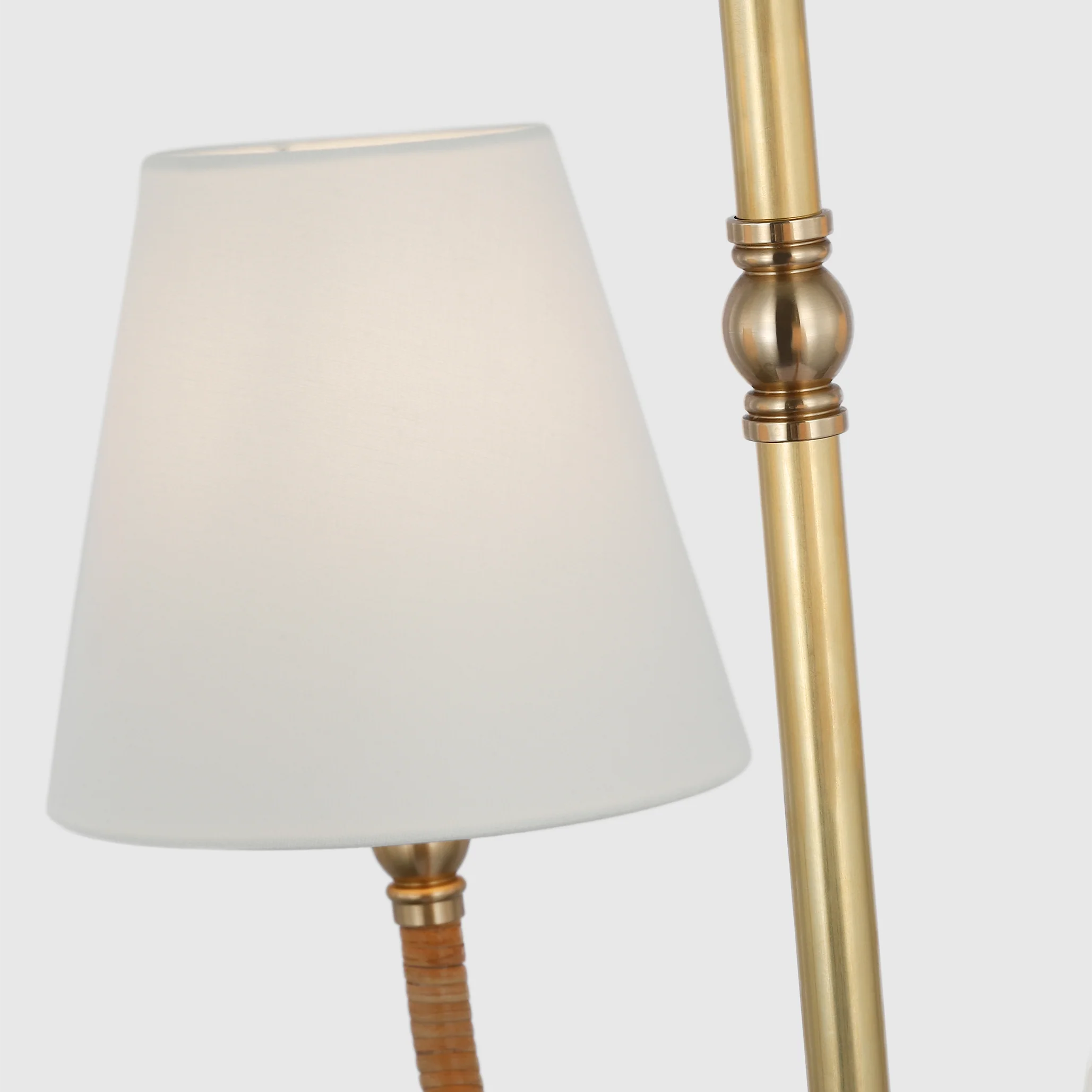 Basden 4Lt Multi-Arm Pendant - Brass & Rattan - Image 3