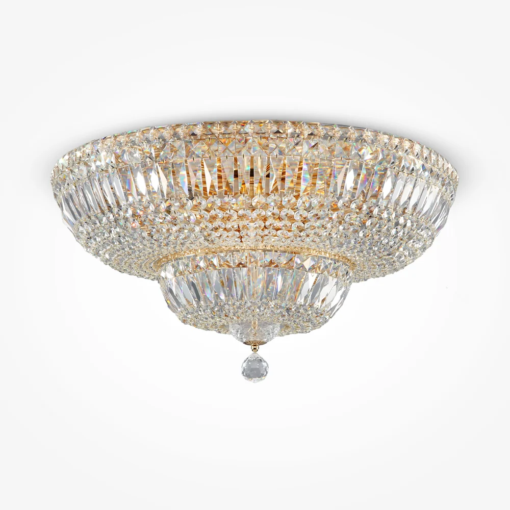 Basfor 12/16Lt Crystal Chandelier - Gold Finishes
