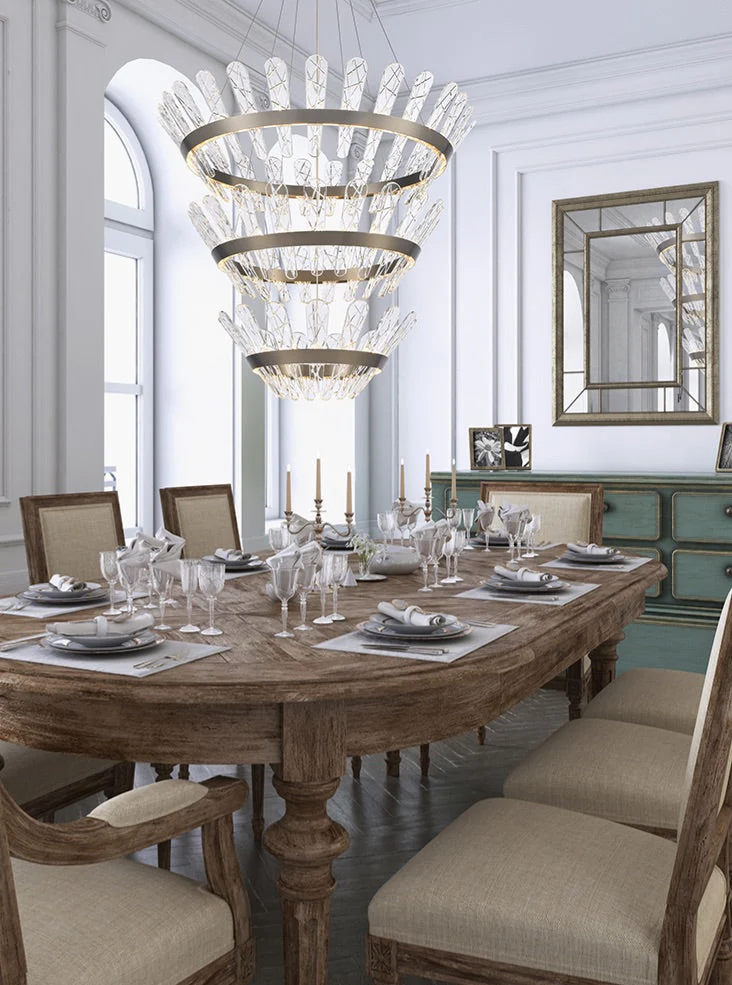 Basildon Double/ Triple Tiered Bronze LED Pendant - Image 2