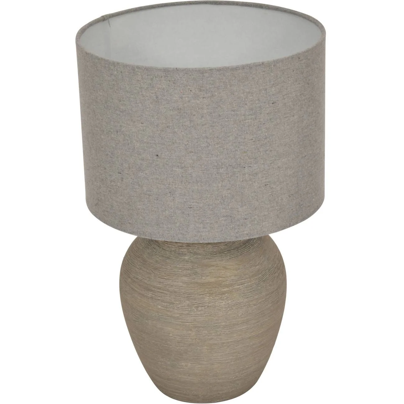 Baslow Etched Grey Ceramic Table Lamp with Shade - Image 2