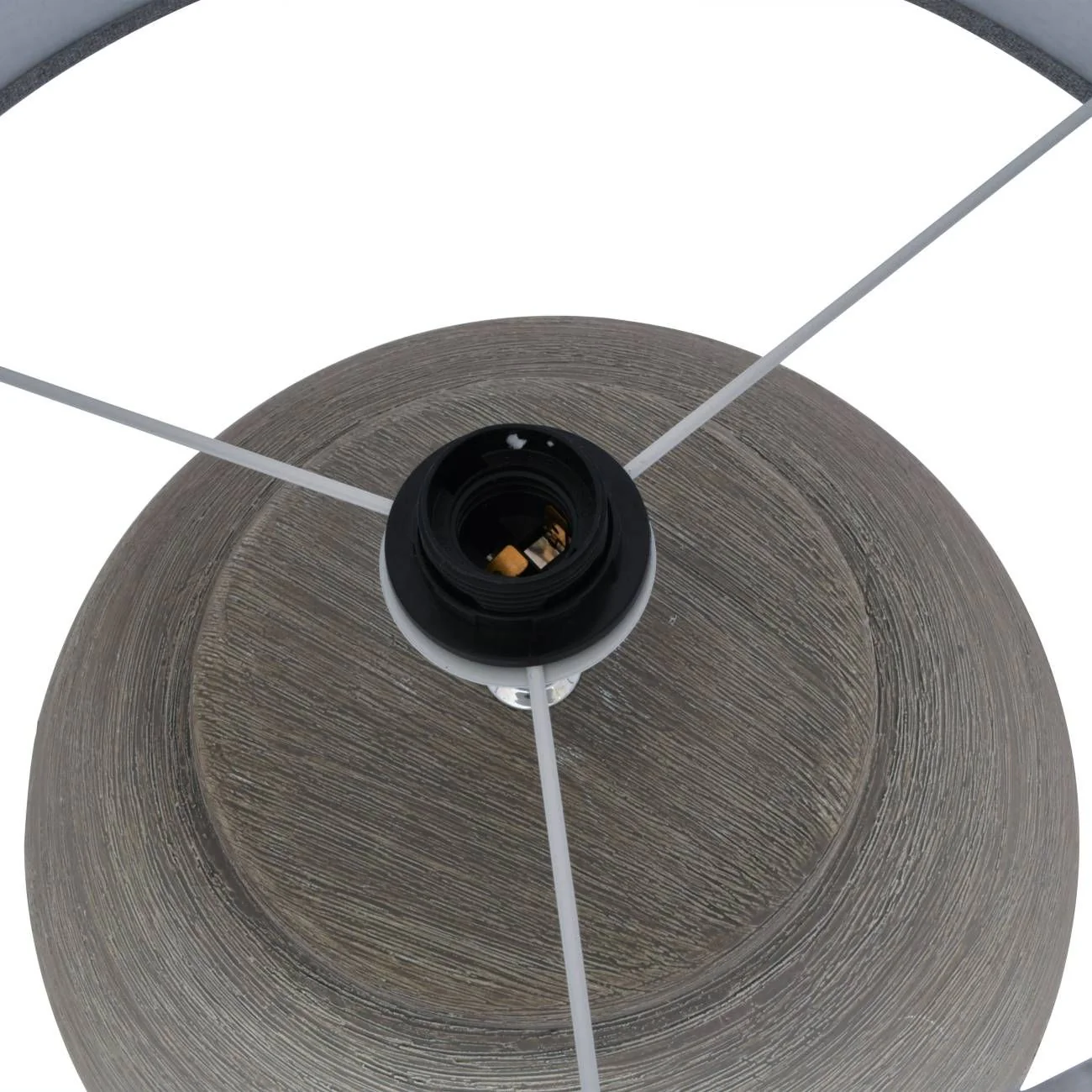 Baslow Etched Grey Ceramic Table Lamp with Shade - Image 3