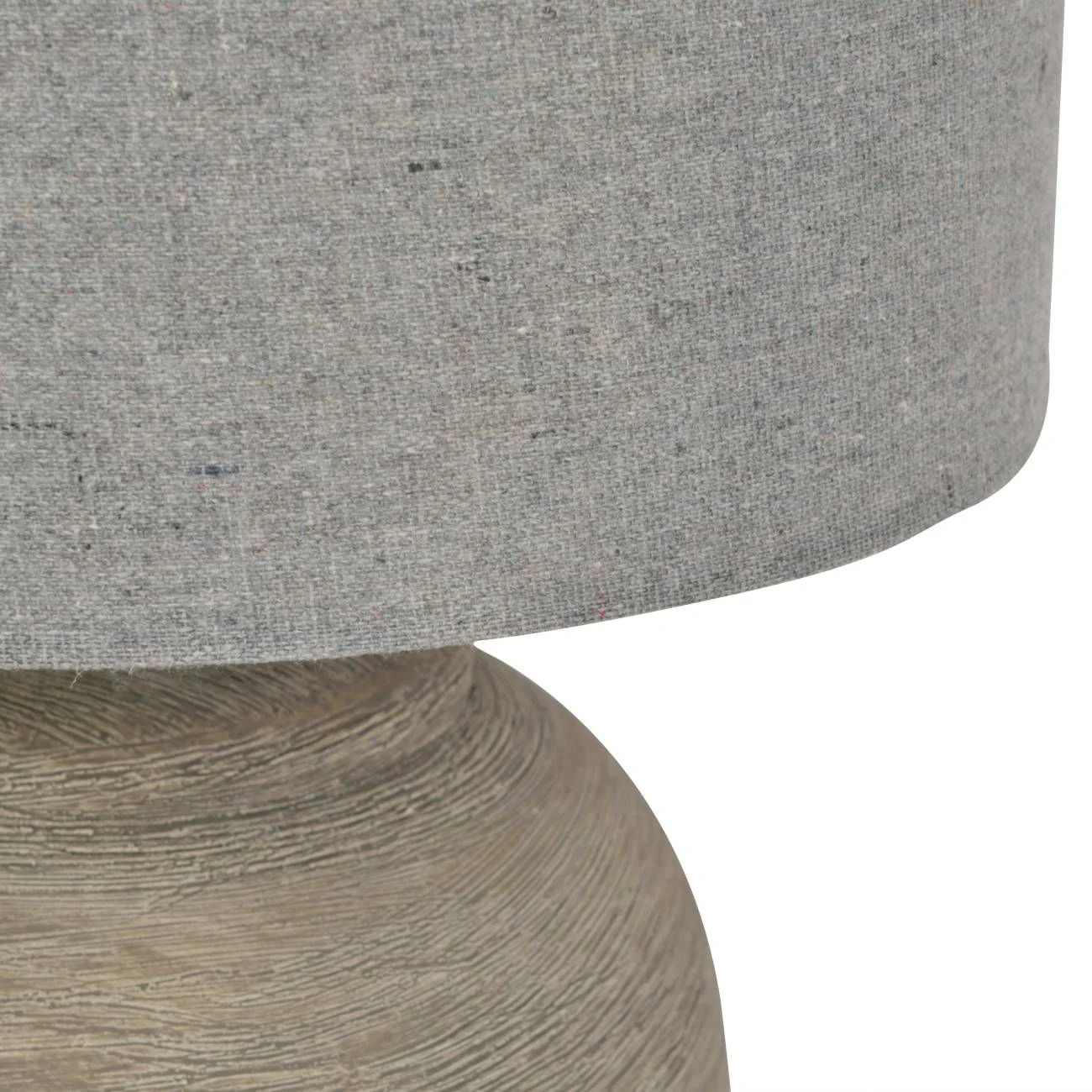 Baslow Etched Grey Ceramic Table Lamp with Shade - Image 4