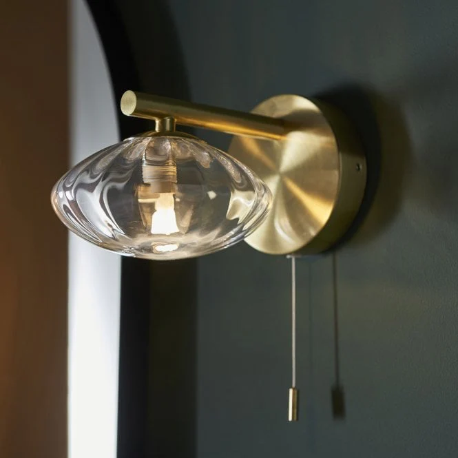 Persia Bathroom Wall Lamp IP44 - Polished Chrome/Satin Brass - Image 6