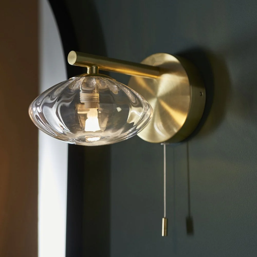 Persia Bathroom Wall Lamp IP44 - Polished Chrome/Satin Brass - Image 8