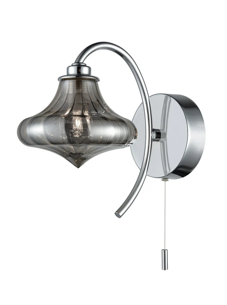 Digsby Bathroom Wall Bracket IP44 - Clear/Smoked - Image 2