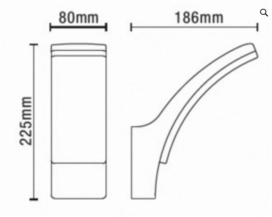 Batsu 12 Watt LED Curved Outdoor Wall Light - Image 3
