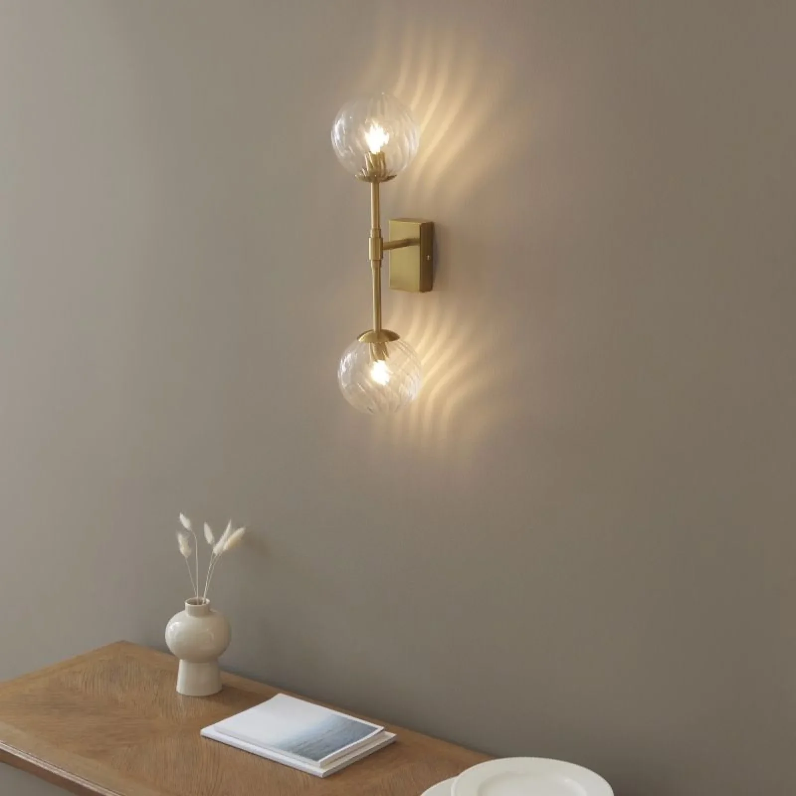 Bauer Wall Light- Aged Brass & Clear Glass Finish - Image 3