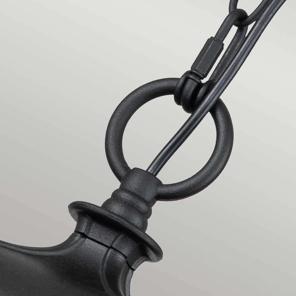 Bayview 1 Light Medium Chain Lantern - Black IP44 E27 - Image 2