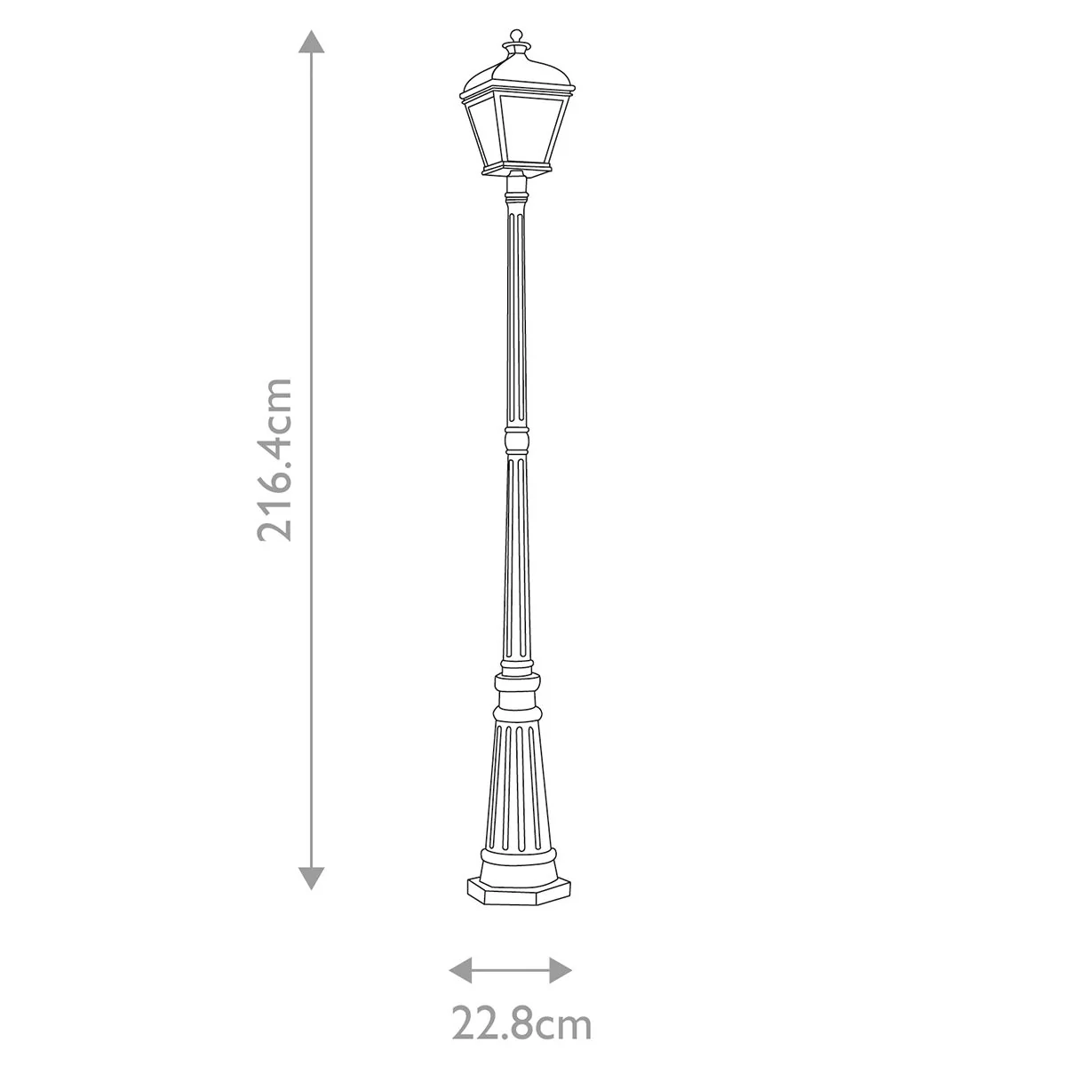 Bayview 1 Light Medium/Large Pillar Lantern - Black IP44 E27 - Image 11