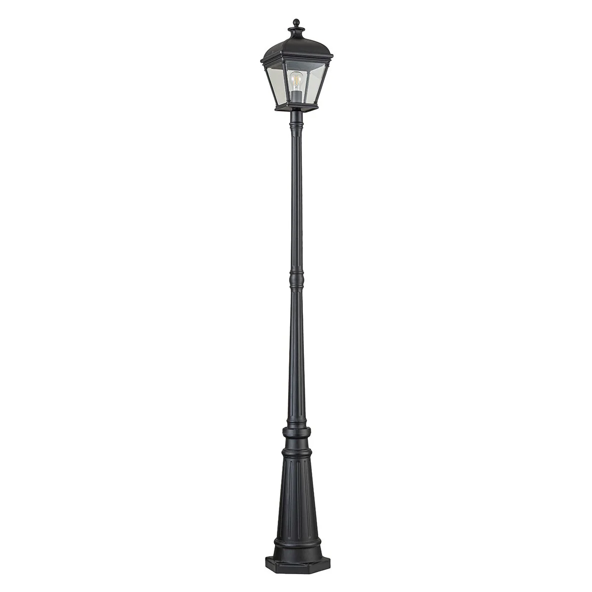 Bayview 1 Light Medium/Large Pillar Lantern - Black IP44 E27 - Image 2