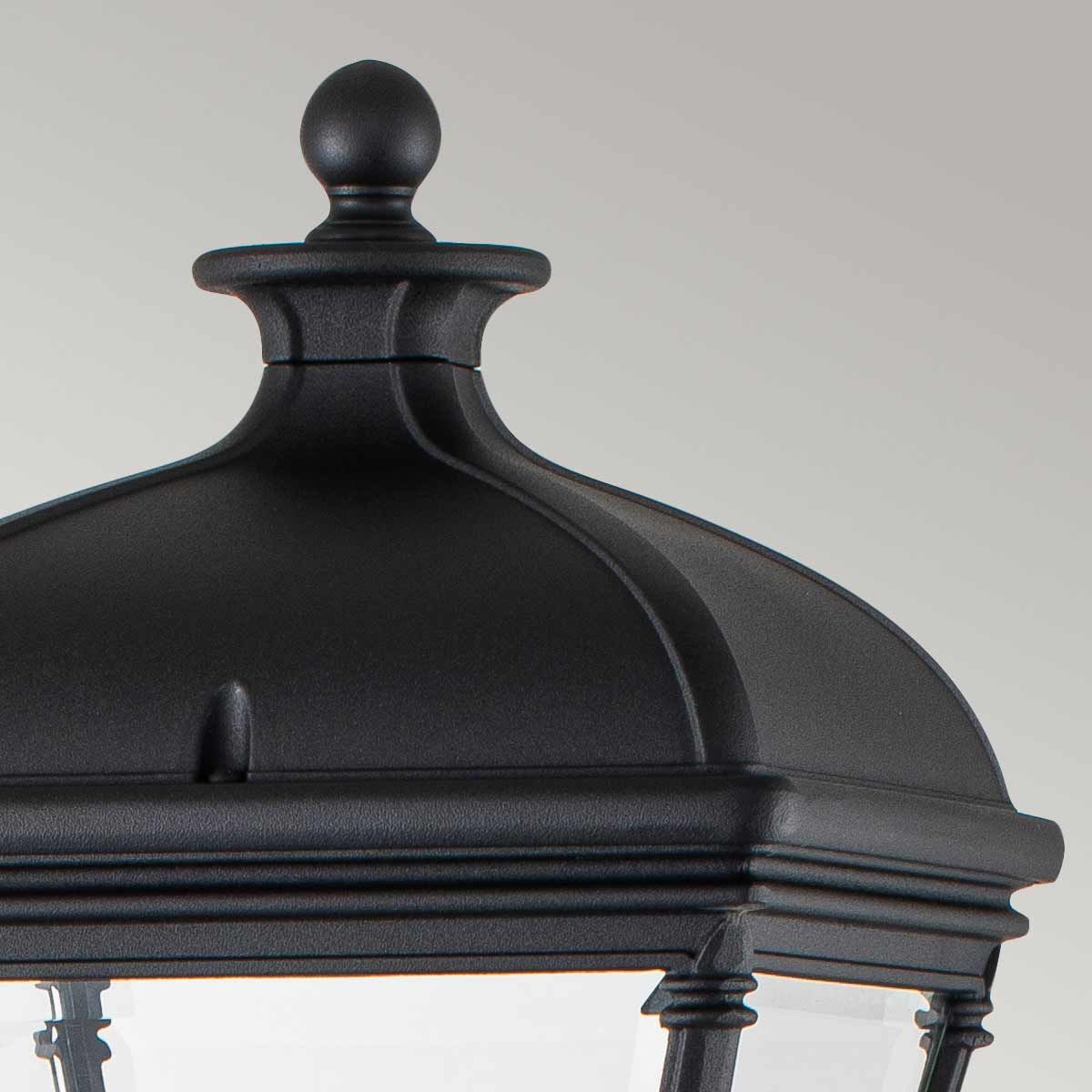 Bayview 1 Light Medium/Large Pillar Lantern - Black IP44 E27 - Image 3