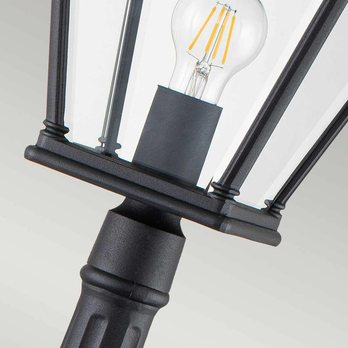 Bayview 1 Light Medium/Large Pillar Lantern - Black IP44 E27 - Image 4