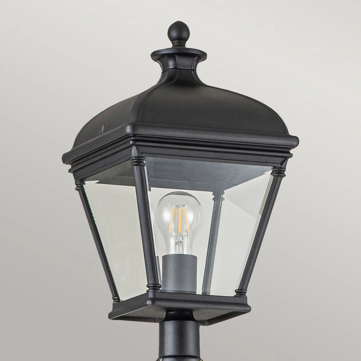 Bayview 1 Light Medium/Large Pillar Lantern - Black IP44 E27 - Image 6