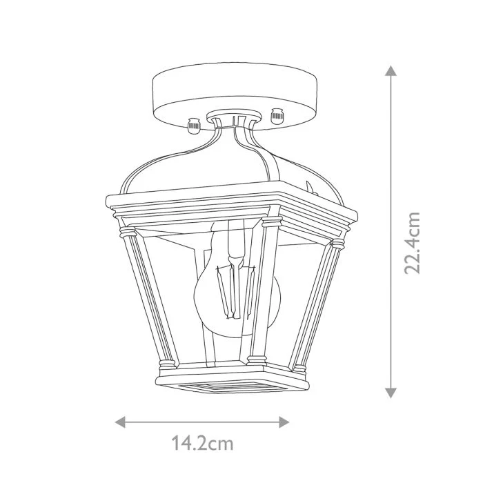 Bayview 1 Light Porch Lantern - Black - Image 4