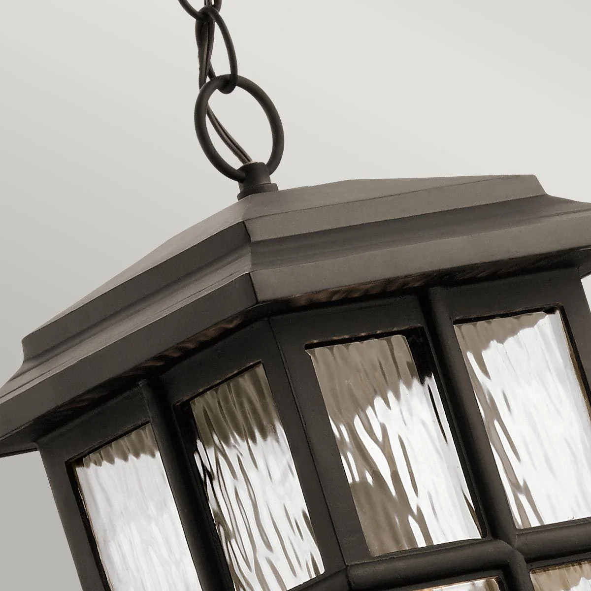 Beacon Square 1 Light Chain Lantern - Olde Bronze/White IP44 E27 - Image 4