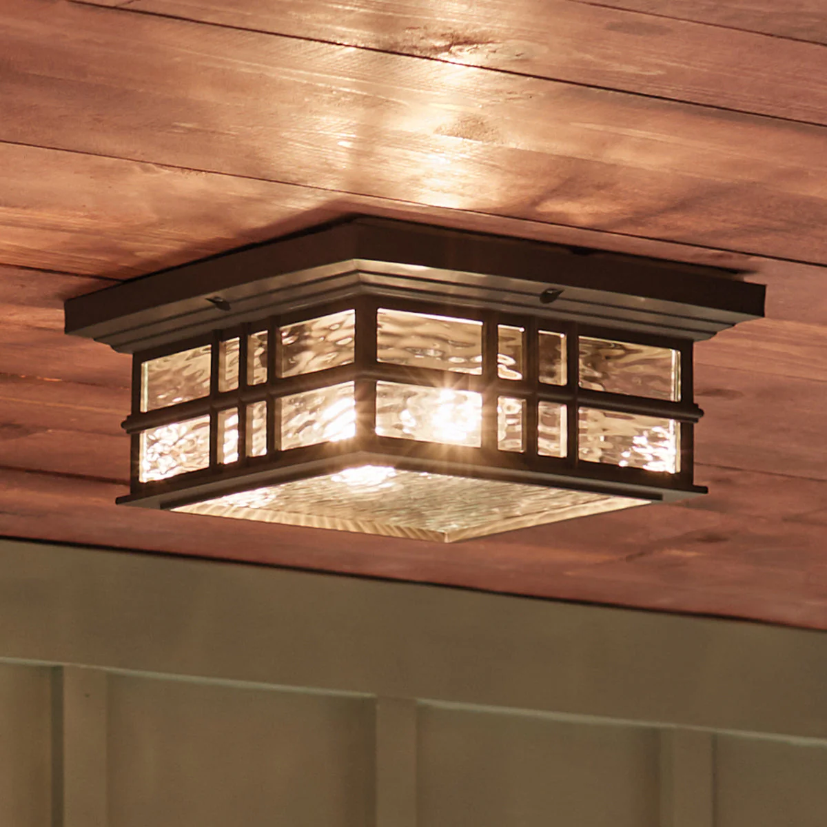 Beacon Square 2Lt Flush Mount – Olde Bronze/White Finish - Image 2